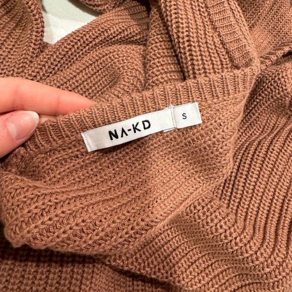 NA-KD Knit Sweater Crewneck V-Neck Mauve Rose Sweater size small - Picture 4 of 6